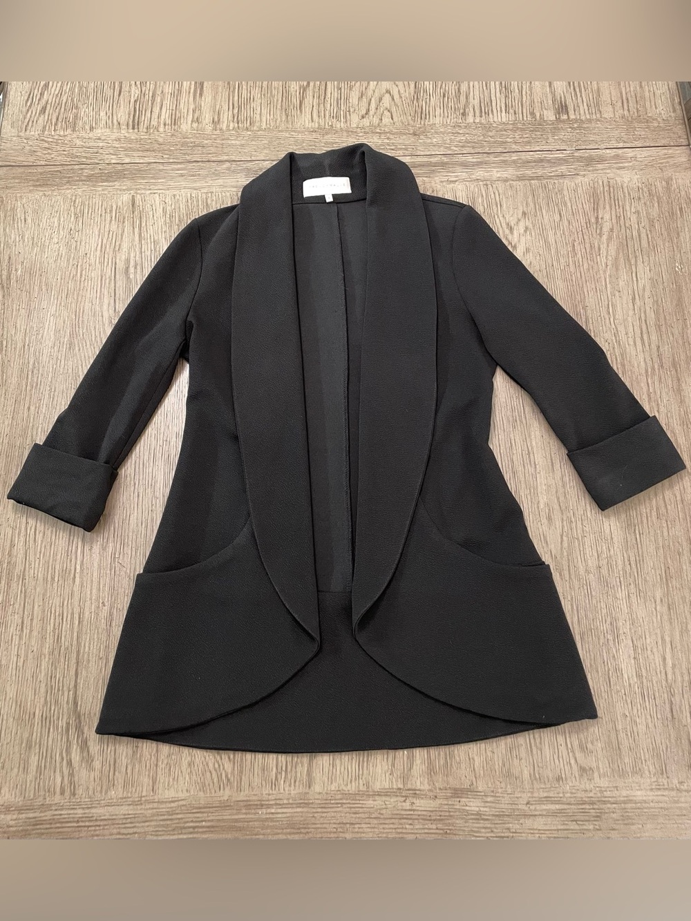 French Mauve women’s blazer/jacket, black, S, has pockets, like new. 17”x27”